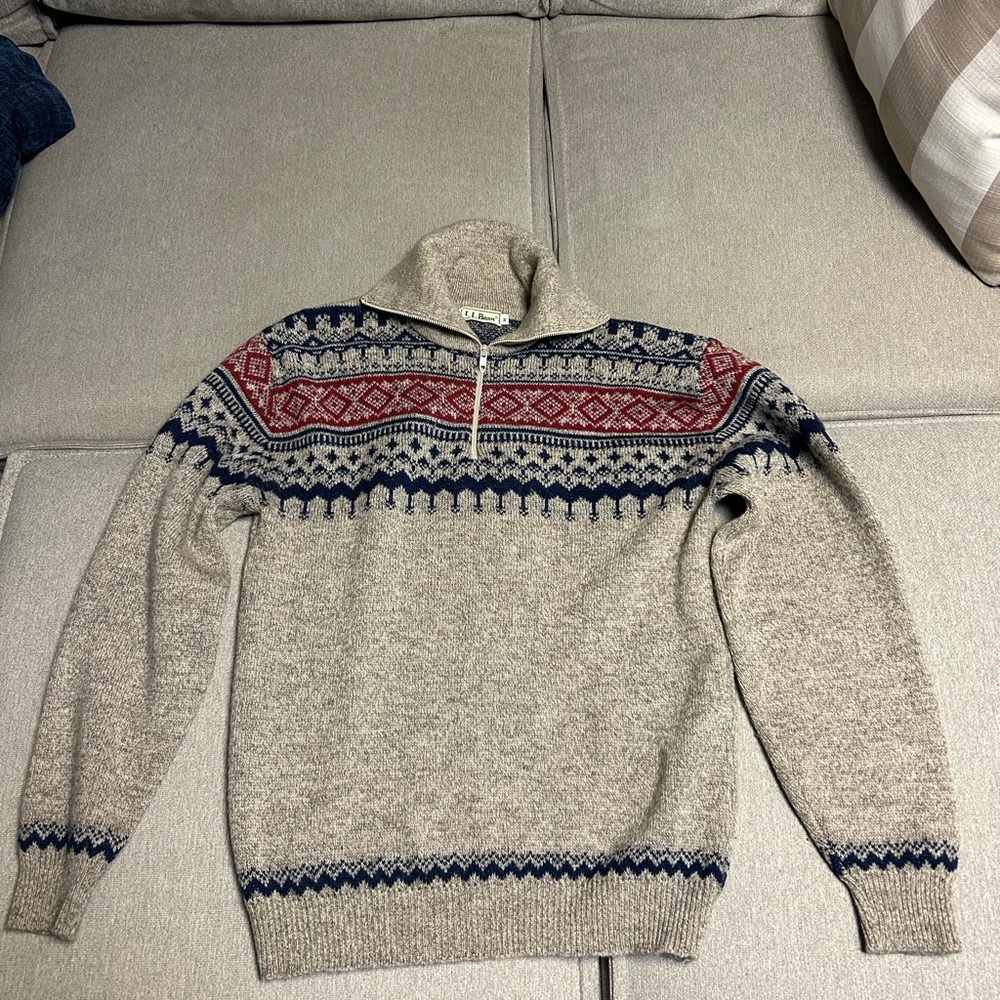 Vintage LL Bean Wool Quarter Zip
